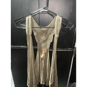 Eyeshadow Boho Crochet Back Sleeveless Tunic Top